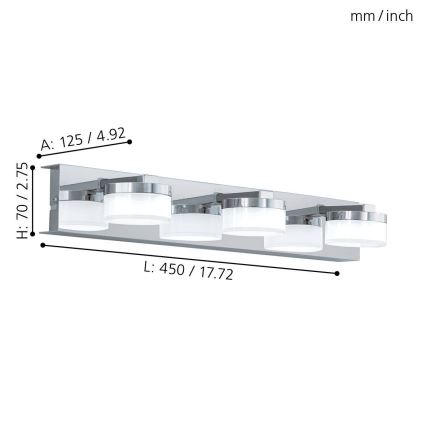 Eglo - Luz de parede de casa de banho LED 3xLED/4,5W/230V IP44