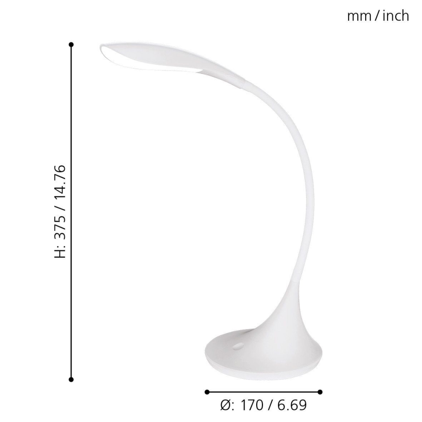 Eglo - LED regulação lâmpada de mesa 1xLED/4,5W/230V branco
