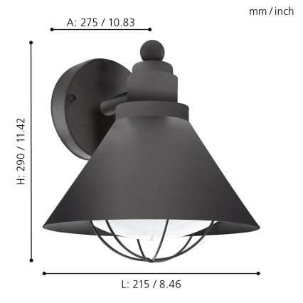 Eglo - Luz de exterior 1xE27/40W/230V IP44