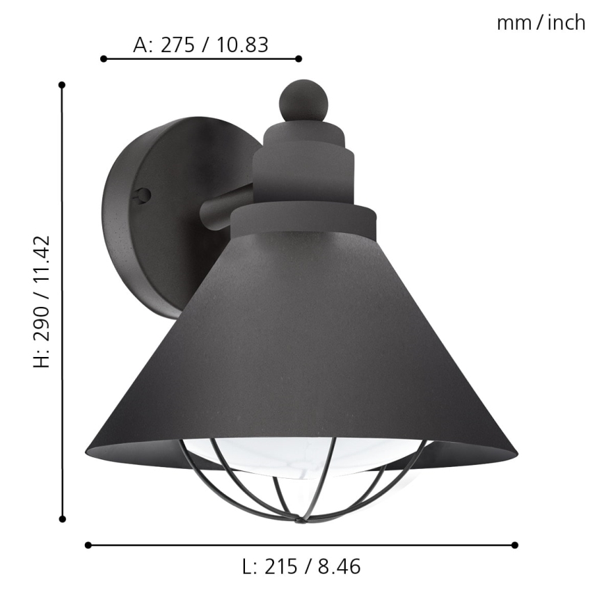 Eglo - Luz de exterior 1xE27/40W/230V IP44