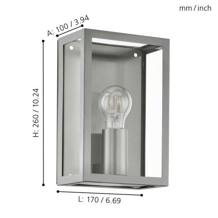 Eglo - Luz de exterior 1xE27/60W/230V IP44