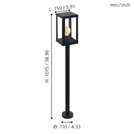 Eglo - Luz de exterior 1 1xE27/60W/230V IP44