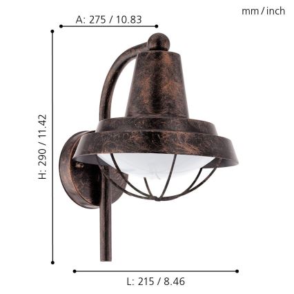 Eglo - Luz de exterior LED 1xE27/8,5W/230V IP44