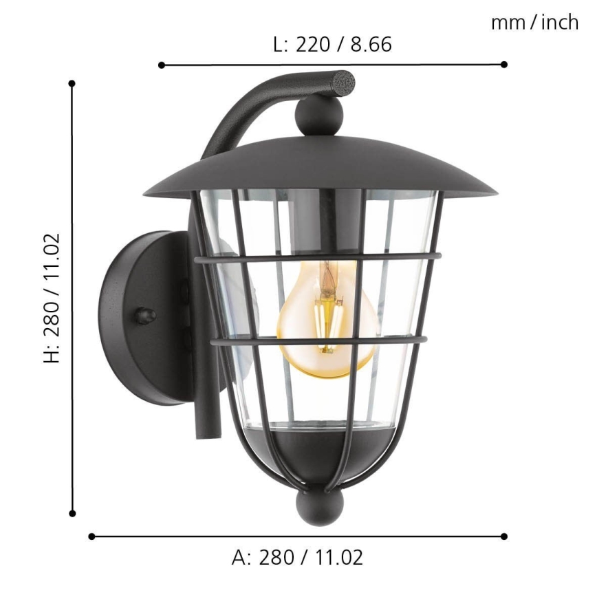 Eglo - Luz de exterior LED 1xE27/8,5W/230V IP44