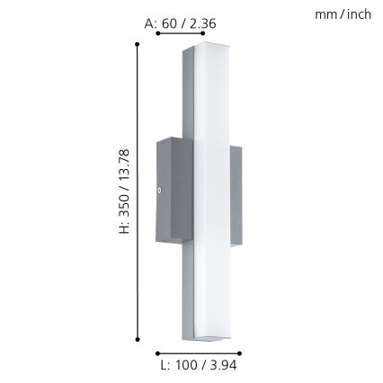 Eglo - Luz de exterior LED 1xLED/8W/230V IP44