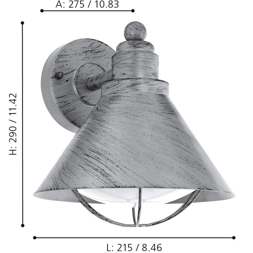 Eglo 94859 - Candeeiro de exterior BARROSELA 1xE27/40W/230V IP44