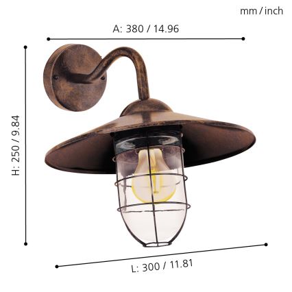 Eglo - Luz de exterior 1xE27/60W/230V IP44