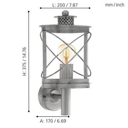 Eglo - Luz de exterior 1xE27/60W/230V IP44