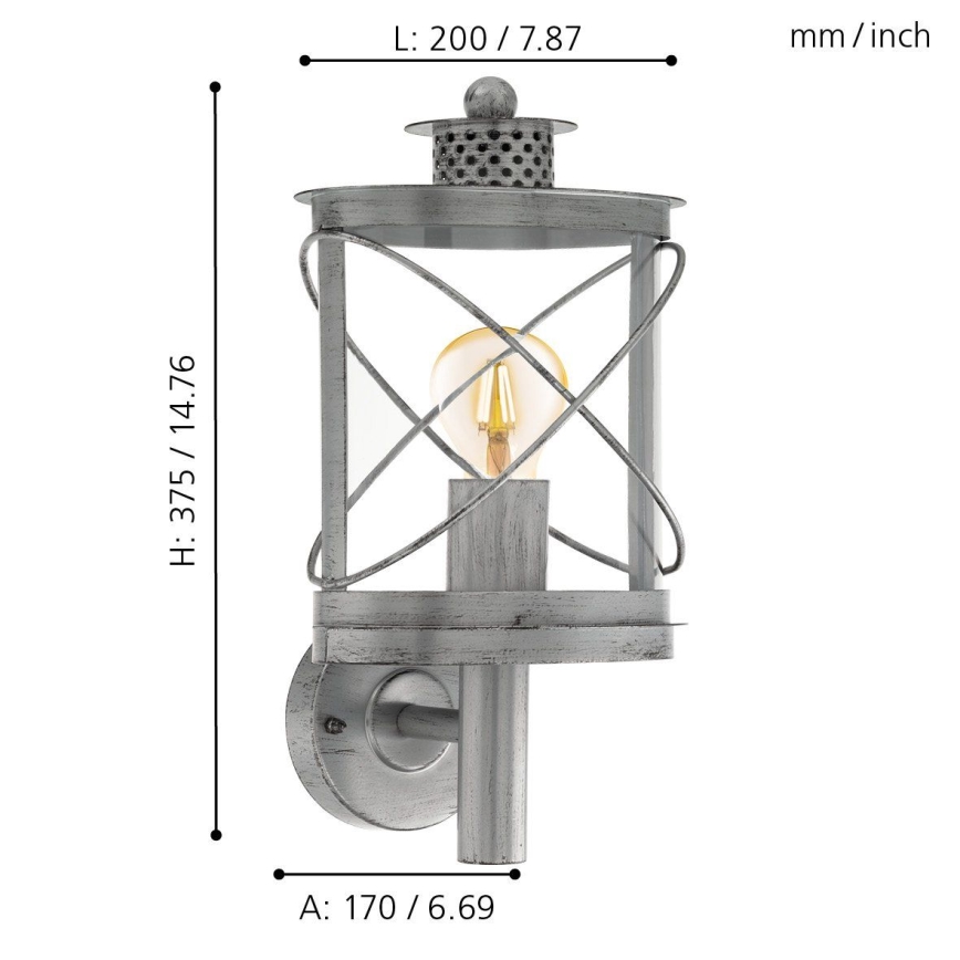 Eglo - Luz de exterior 1xE27/60W/230V IP44