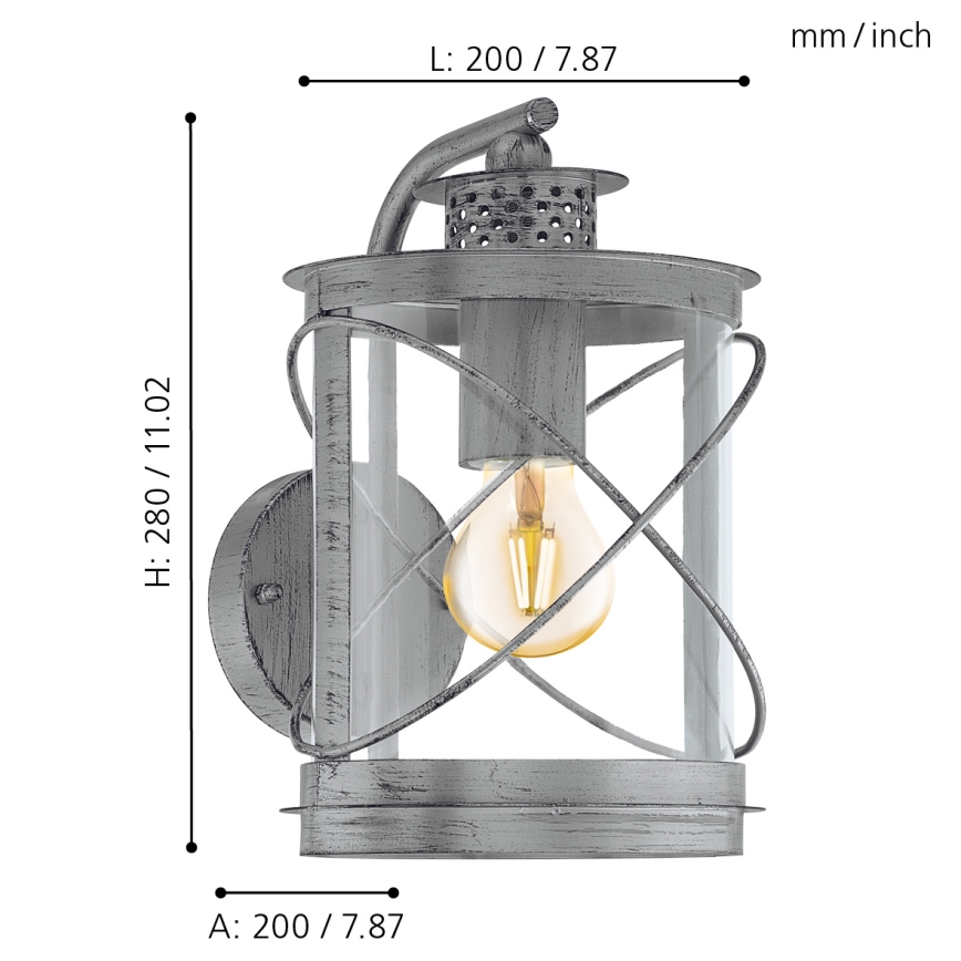 Eglo - Luz de exterior 1 1xE27/60W/230V IP44