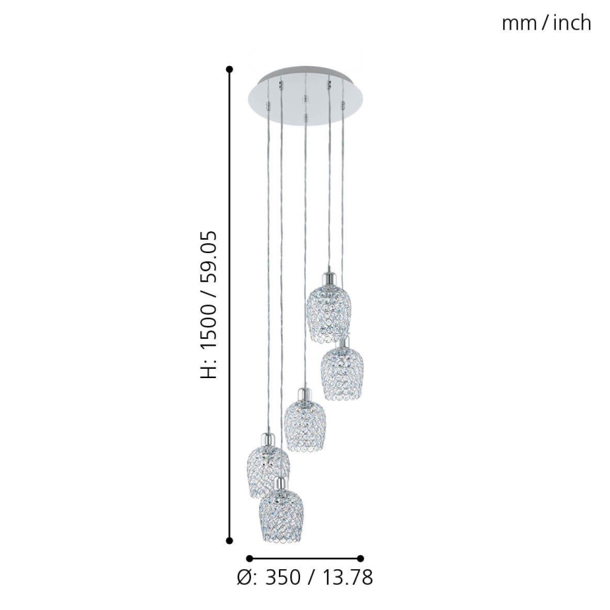 Eglo - Candeeiro suspenso 5xE27/60W/230V