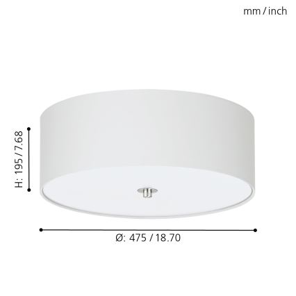 Eglo - Candeeiro de teto 3xE27/60W/230V