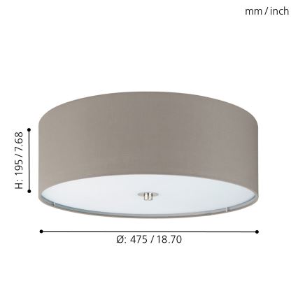 Eglo - Luz de teto 3xE27/60W/230V