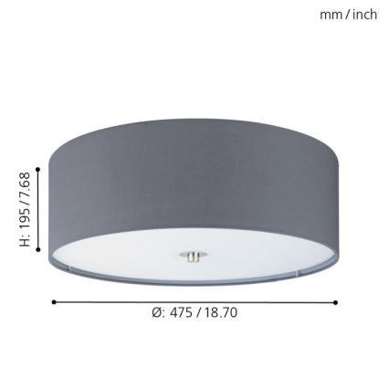 Eglo - Luz de teto 3xE27/60W/230V