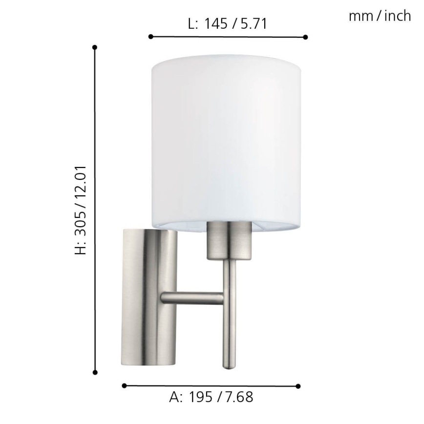 Eglo - Iluminação de parede 1xE27/60W/230V