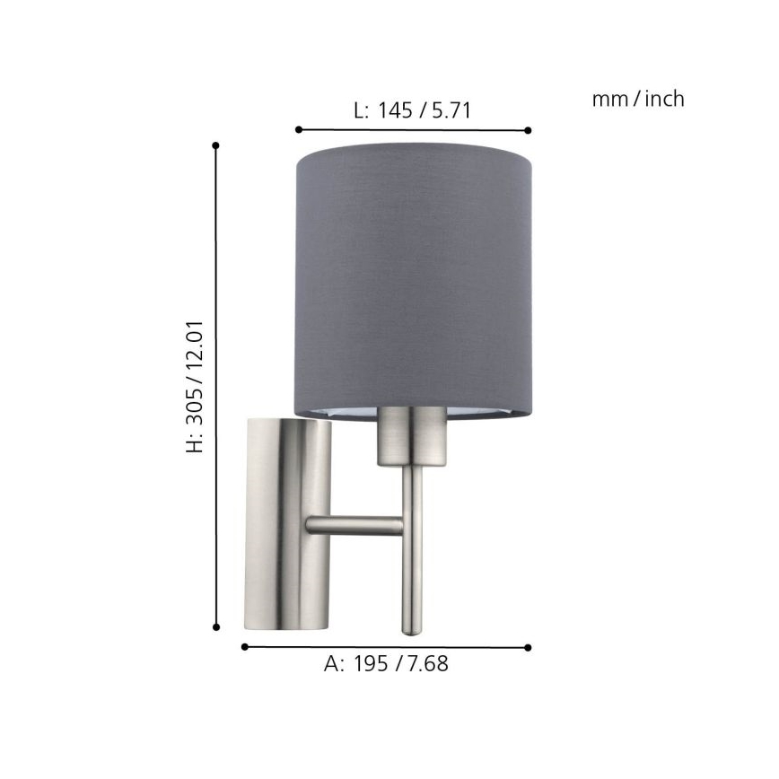 Eglo - Iluminação de parede 1xE27/60W/230V