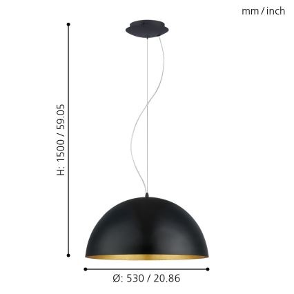 Eglo - Candelabro 1 1xE27/60W/230V