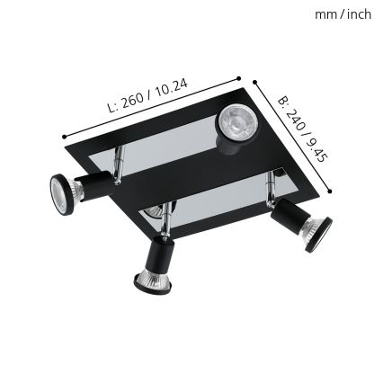 Eglo 94966 - Foco LED SARRIA 4xGU10-LED/5W/230V