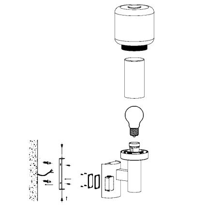 Eglo - Luz de parede de exterior 1xE27/40W IP44