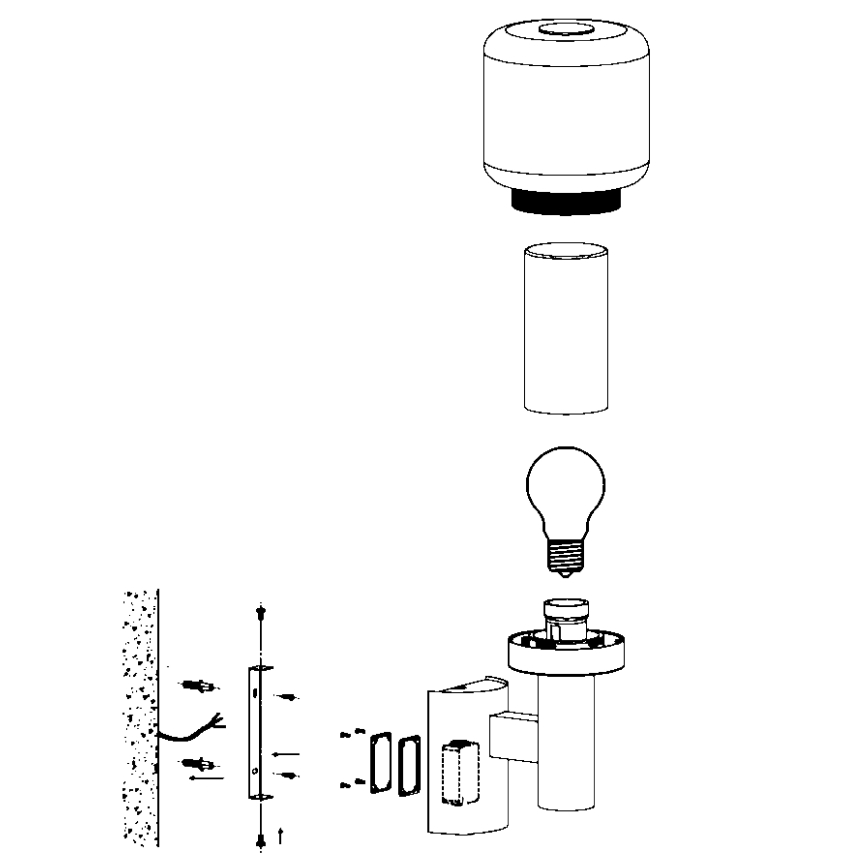 Eglo - Luz de parede de exterior 1xE27/40W IP44