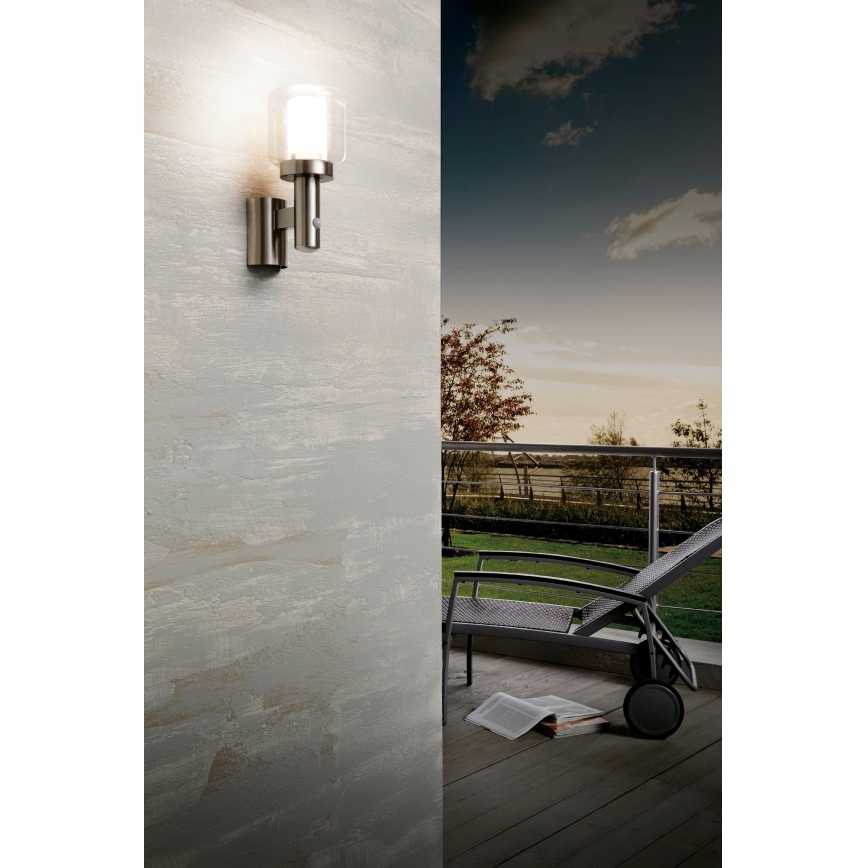 Eglo - Aplique de parede externo com sensor 1xE27/40W IP44