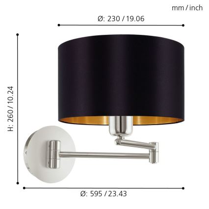 Eglo - Iluminação de parede 1xE27/60W/230V