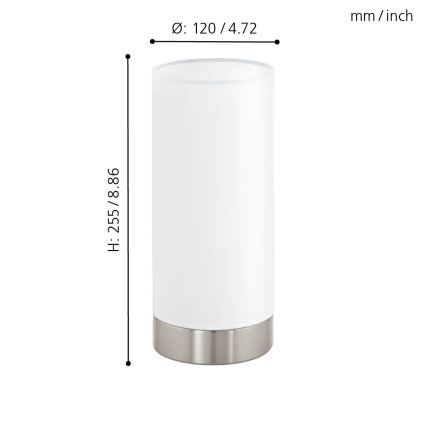Eglo - Candeeiro de mesa com regulação PASTERI 1xE27/40W/230V