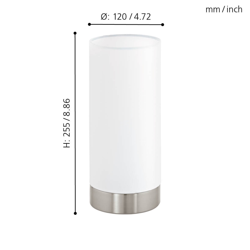 Eglo - Candeeiro de mesa com regulação PASTERI 1xE27/40W/230V