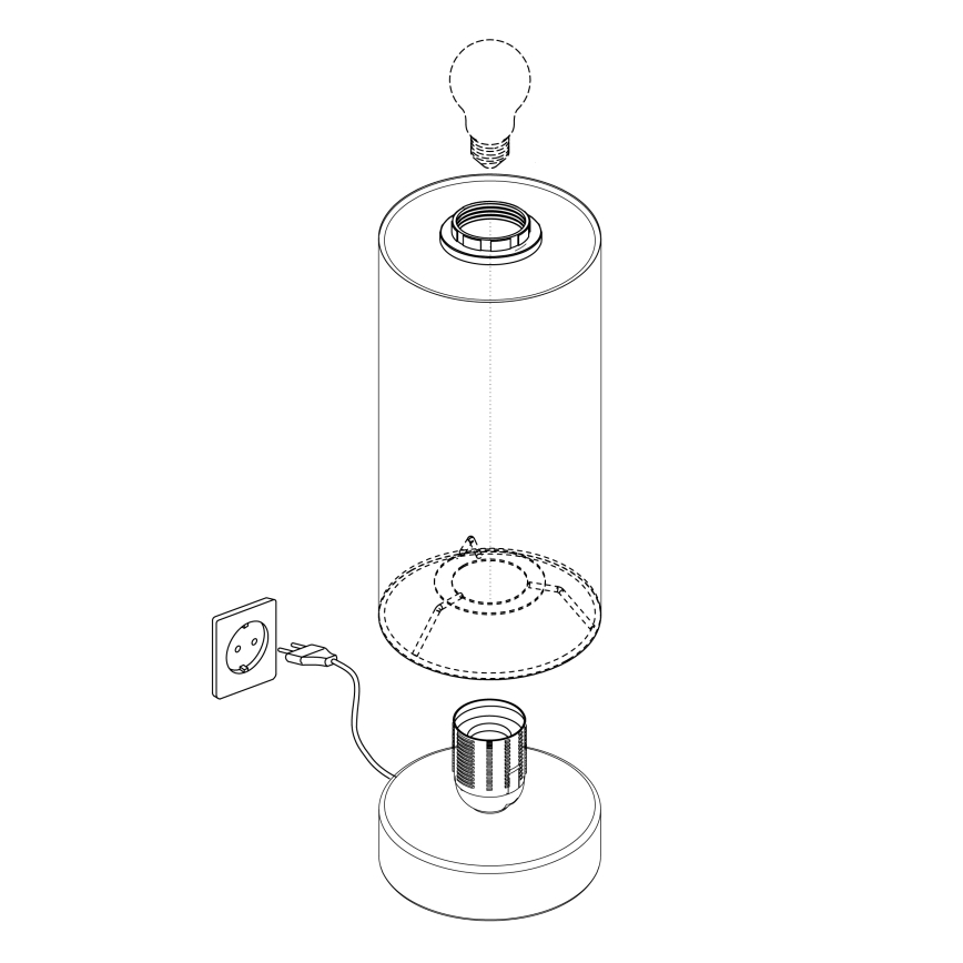 Eglo - Candeeiro de mesa com regulação PASTERI 1xE27/40W/230V