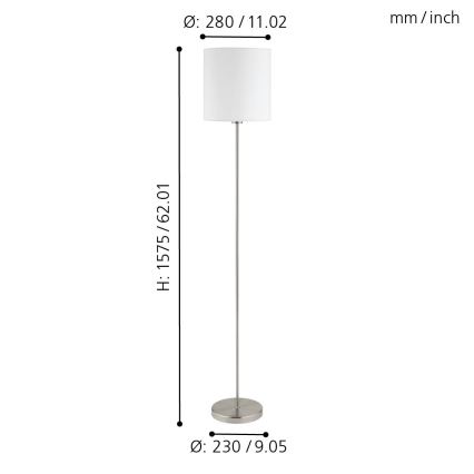 Eglo - Luminária de piso 1xE27/60W/230V