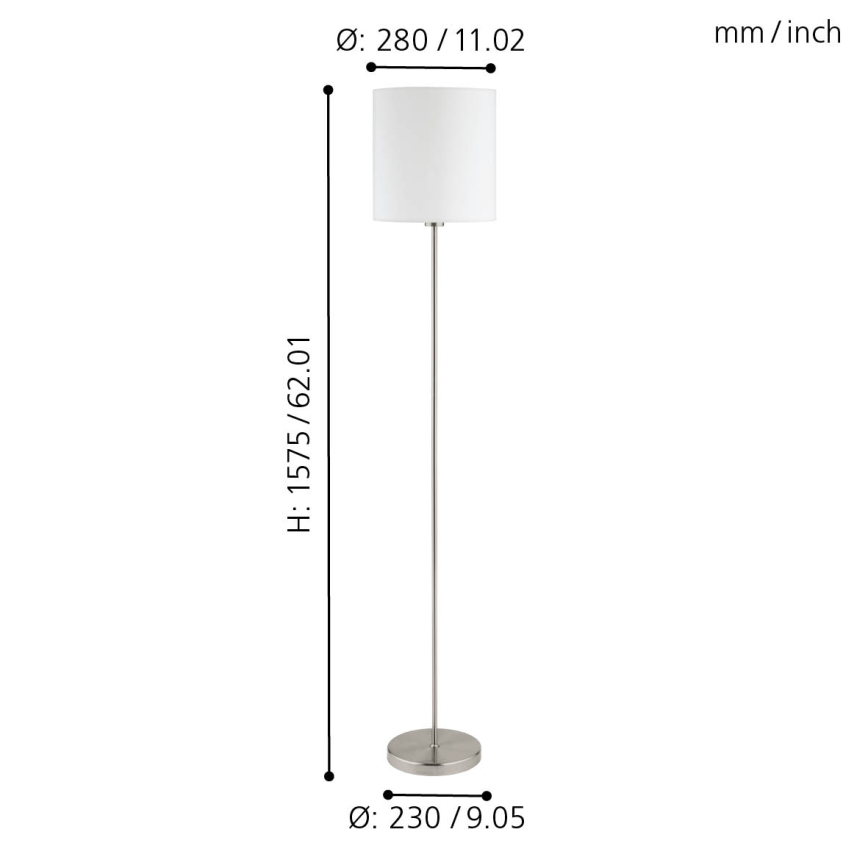 Eglo - Luminária de piso 1xE27/60W/230V