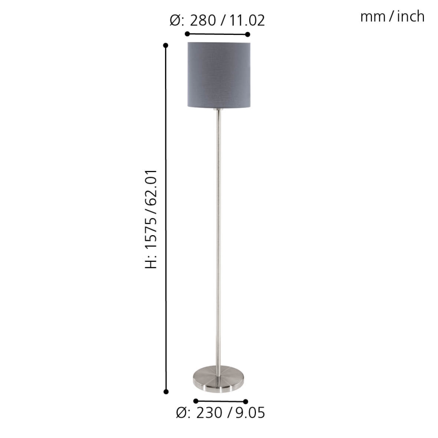 Eglo - Candeeiro de chão PASTERI 1xE27/60W/230V