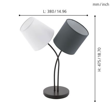 Eglo - Lâmpada de mesa 2xE14/40W/230V