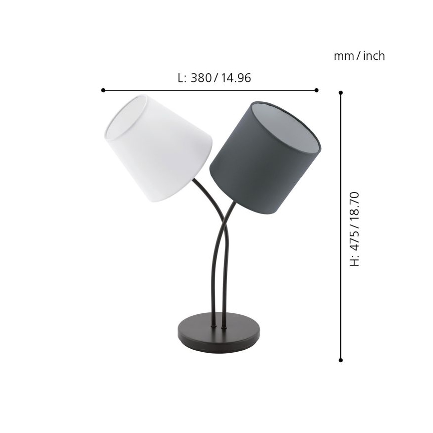 Eglo - Lâmpada de mesa 2xE14/40W/230V