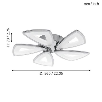 Eglo - Luz de teto LED 5xLED/6W/230V