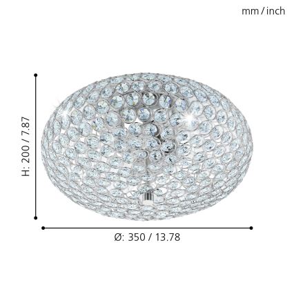 Eglo - Luz de teto de cristal 2xE27/60W/230V