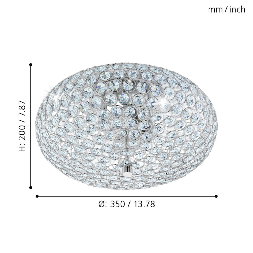 Eglo - Luz de teto de cristal 2xE27/60W/230V