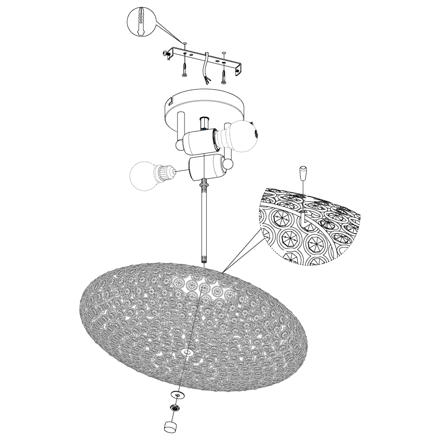Eglo - Luz de teto de cristal 2xE27/60W/230V