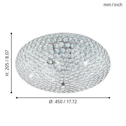 Eglo - Iluminação de teto 3xE27/60W/230V