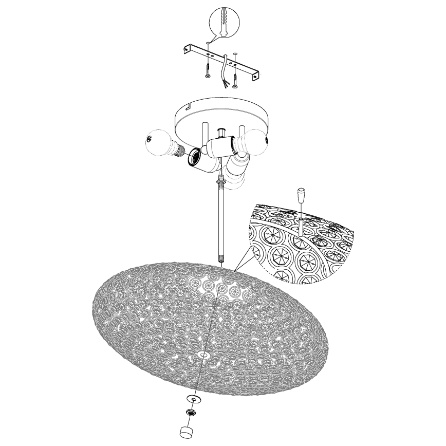 Eglo - Iluminação de teto 3xE27/60W/230V
