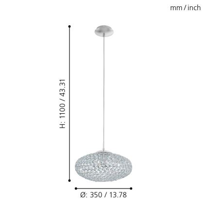 Eglo - Candeeiro suspenso 1xE27/60W/230V