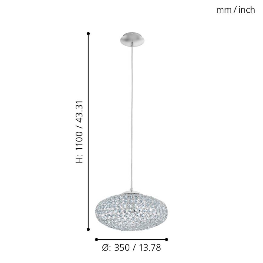 Eglo - Candeeiro suspenso 1xE27/60W/230V