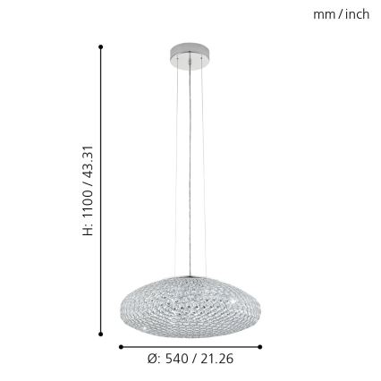 Eglo - Candeeiro suspenso 3xE27/60W/230V