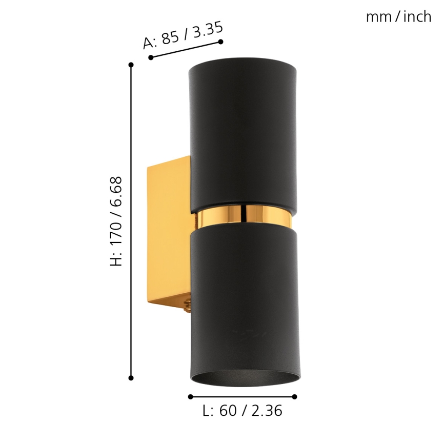 Eglo - Luz de parede LED 2xGU10-LED/4W/230V