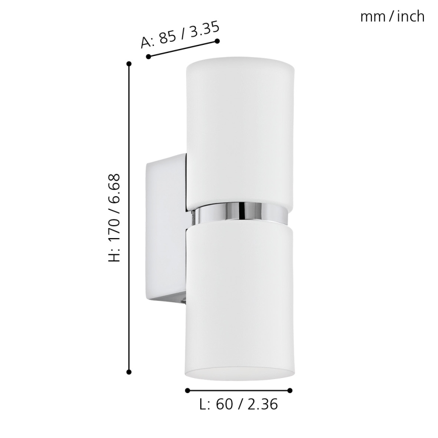 Eglo - Luz de parede LED 2xGU10-LED/4W/230V