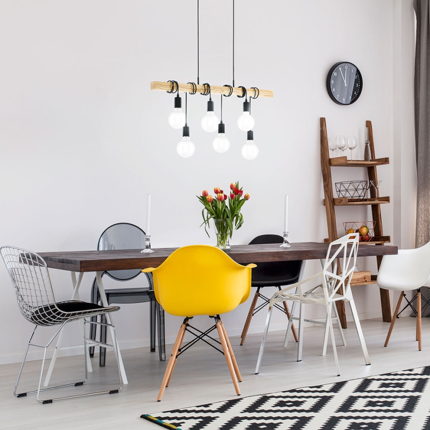 Eglo - Luz pendente TOWNSHEND 6xE27/60W/230V