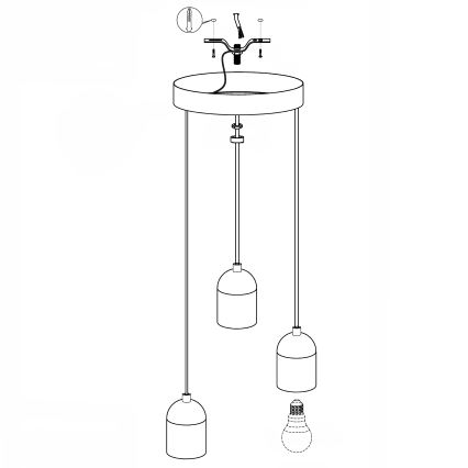 Eglo - Candelabro 3xE27/60W/230V