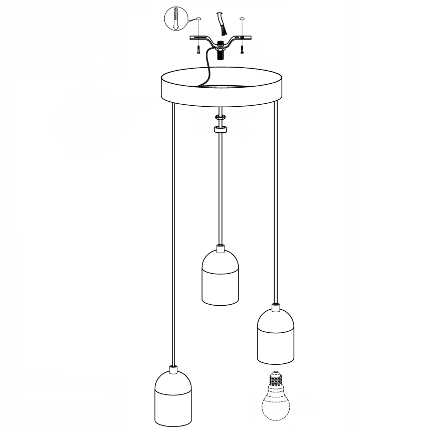 Eglo - Candelabro 3xE27/60W/230V