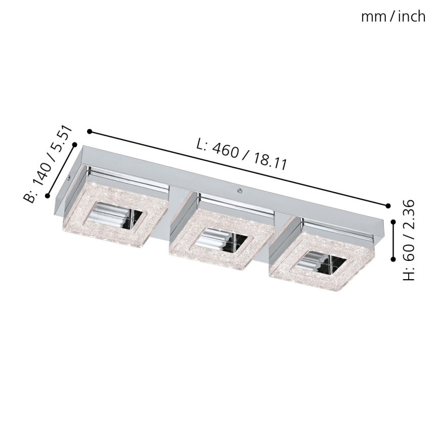 Eglo - Luz de teto de cristal LED 3xLED/4W/230V