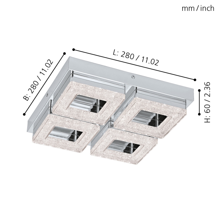 Eglo - Luz de teto de cristal LED 4xLED/4W/230V